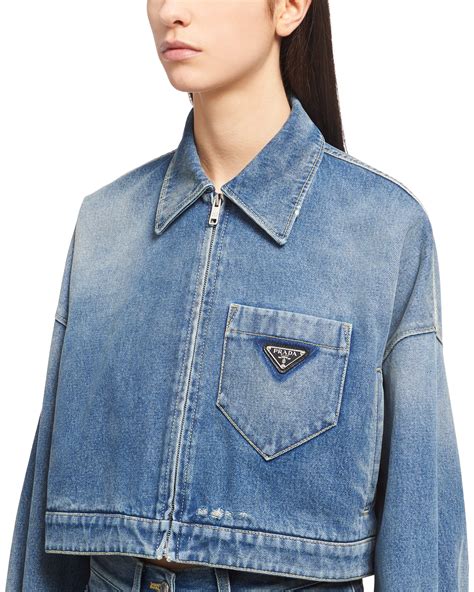 prada crop denim jacket.